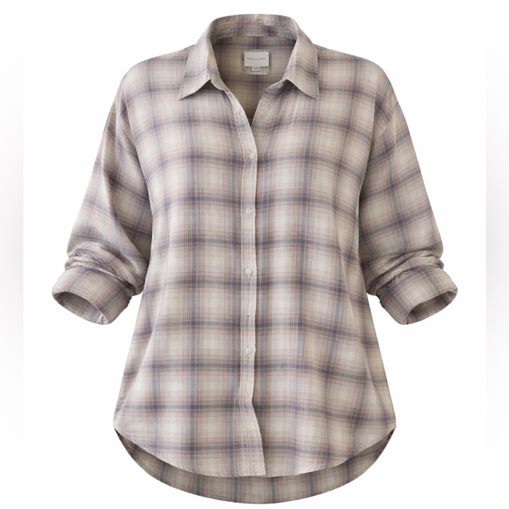 American Eagle Oversized Plaid Button Up Shirt | Lightweight Flannel | Relaxed